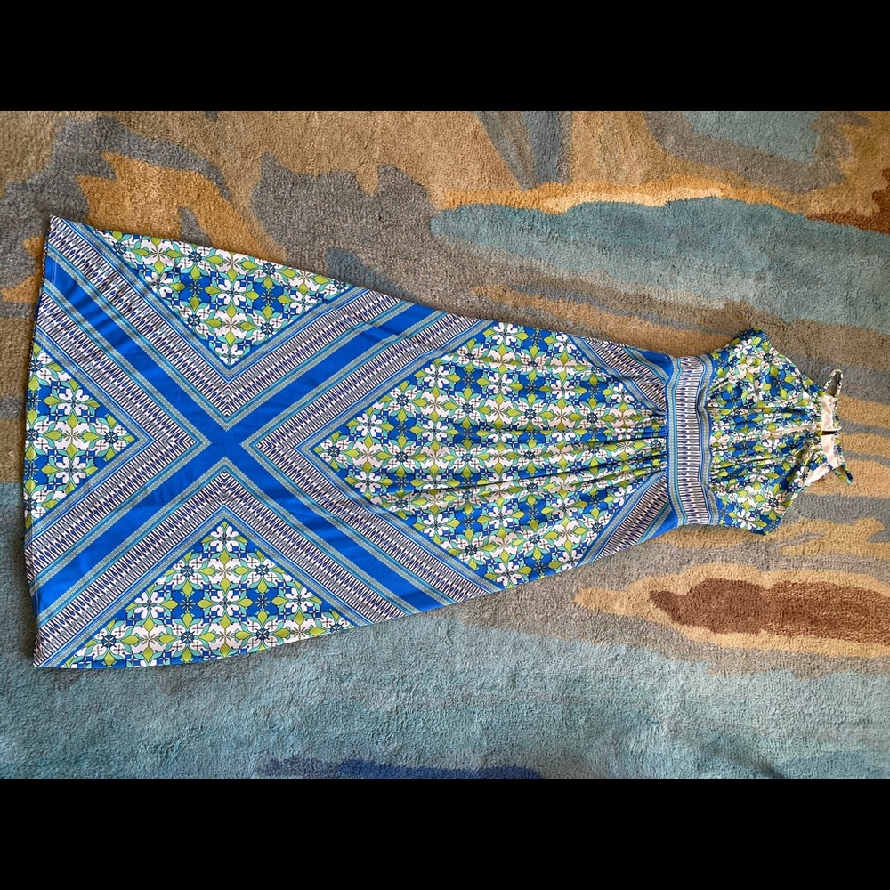 70s style halter maxi
